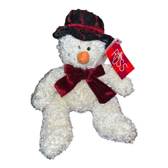Russ Berrie Freezy the Snowman Sparkly 9" Plush Toy NWT Stuffed Frosty - Picture 1 of 10
